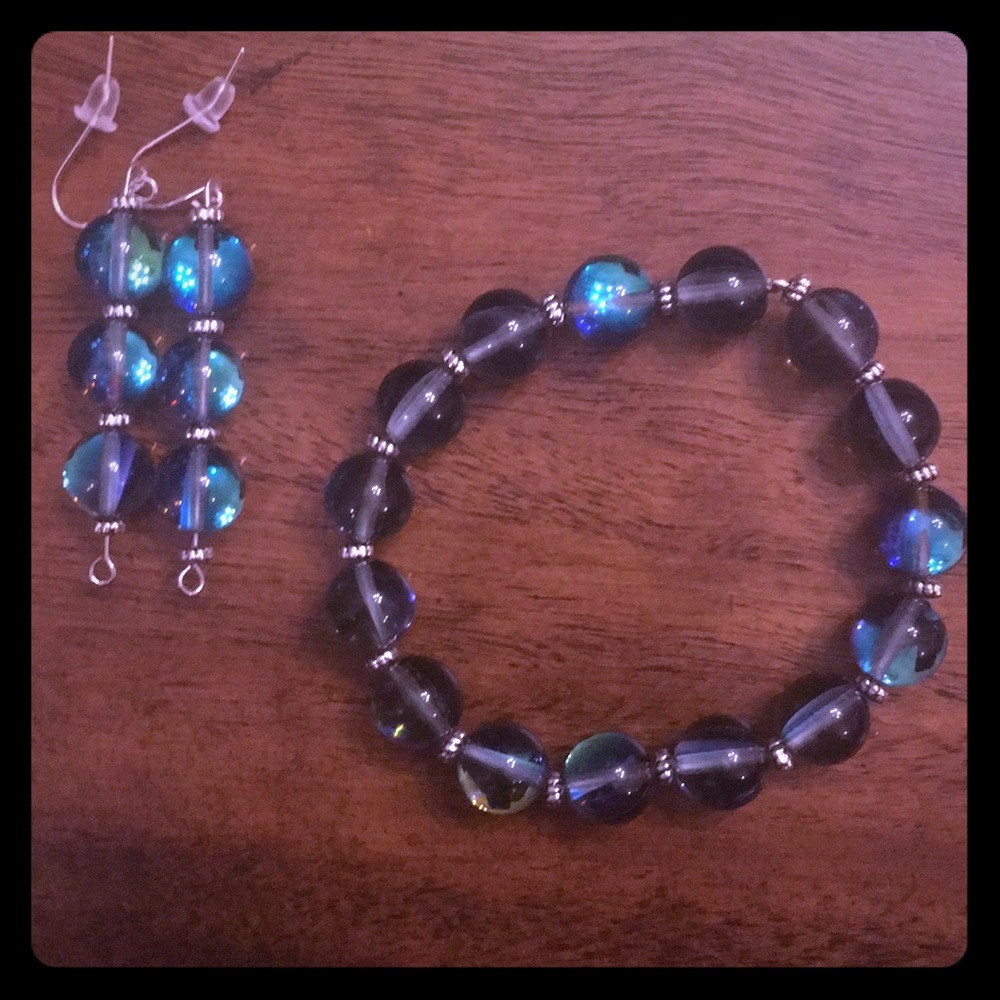 Handmade bracelet and earrings